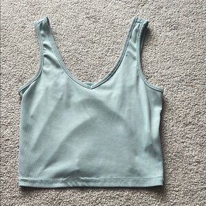 SHEIN Green Sleeveless Fitted Crop Tank Top